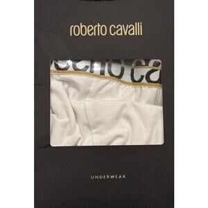 13-63 ROBERTO CAVALLI Men's NWT Boxer Brief Cotton Knitted Panties White 2XL